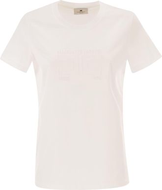 Elisabetta Franchi Jersey-T-Shirt mit gesticktem Logo