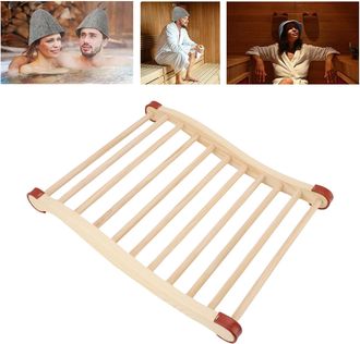 Infinite Babero De Sauna [madera, Antideslizante] Accesorio De Sauna Respaldo En Forma De S, C&oacute;modo Respaldo De Silla Hecho De Madera De Pino