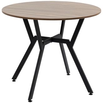 HOMCOM Mesa de comedor 90x90x76 cm marr&oacute;n