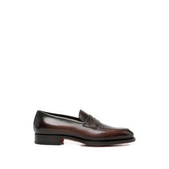 Santoni Loafers, male, Brown, Size: 6 1/2 US T50 Penny Loafers