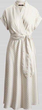 Lauren Ralph Lauren Tailliertes Hemdblusenkleid mit Bindeg&uuml;rtel in Ecru, Gr&ouml;&szlig;e 34