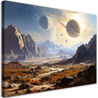 Feeby Impresi&oacute;n De Imagen Planetas Espacio Monta&ntilde;as Naturaleza 100x70