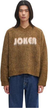 Martine Rose Gekamde Mohair V-hals Trui - Heren - V-hals truien - Bruin - M - Truien & Vesten