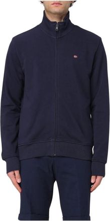 Napapijri Casual Zip-Up Sweatshirt - Heren - Vesten met rits - Blauw - M - Katoen - Hoodies & sweatvesten