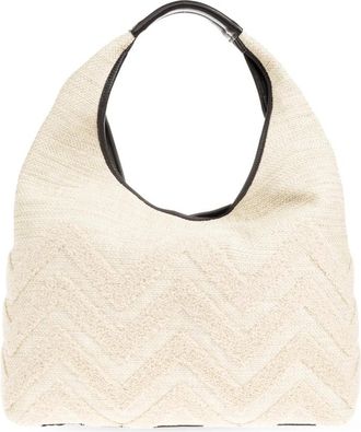 Missoni Zigzag Schoudertas - Dames - Schoudertassen - Beige - ONE Size - Leer - Tassen