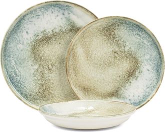 French Home Sea And Sand Porcelain 12Pc Dinnerware Set