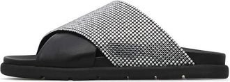 Loriblu Crystals embellished flat nappa leather mules - Dames - Sandalen - Veelkleurig - 39 EU - Leer - Schoenen