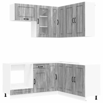 vidaXL Unidad De Cocina Kalmar 8 Uds. Sonoma Gris Madera De Ingenier&iacute;a Vidaxl