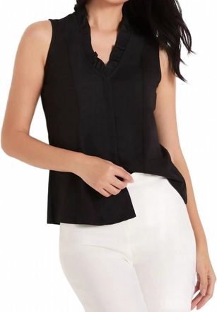 Nic+Zoe Ruffled Around Tank Top In Black Onyx