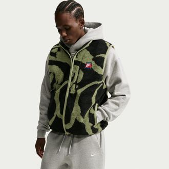 Nike Mens Club Winterized Fleece Full-Zip Vest in Brown | IO4147-377