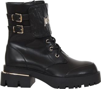 Roberto Cavalli Workery - Dames - Veterlaarzen - Zwart - 39 EU - Schoenen