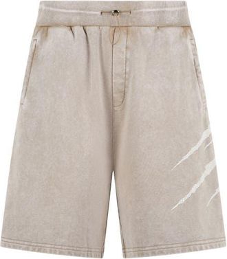 Plein Sport Washed Shorts Crackle Scratch Men in Beige at Nordstrom, Size Xxx-Large