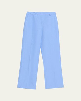 Lafayette 148 New York Gates Wide-Leg Silk-Linen Pants
