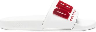 Diesel Sa-Mayemi logo slides - women - Rubber/Rubber/Polyurethane/Fabric - 35 - White