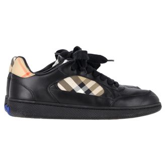Burberry Burberry Check Terrace sneakers in zwart leer
