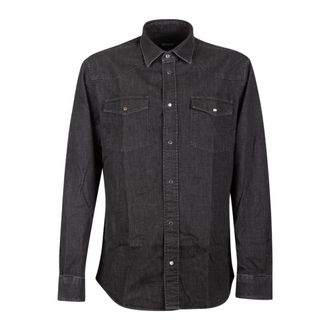 Dondup Camicia Grigia con Tasche e Chiusura a Bottone a Pressione - - Shirts - Uomo - Grigio - M