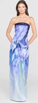 Theia Cyrilla Strapless Column Gown in Moonlight Bloom at Nordstrom, Size 16