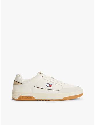 Tommy Hilfiger Mens Tommy Jeans Leather Cupsole Sneaker - Ivory - US 11.5 / EU 45
