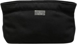 Gucci Pre-owned Nylon Pouch - Dames - Vintage Clutch - Zwart - ONE Size - Nylon - Vintage