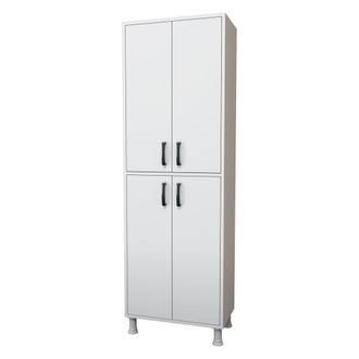 Dmora Armario Multiusos Grande Medesano, 6 Estantes, 4 Puertas, Apertura Batiente, 63x191h Cm Blanco