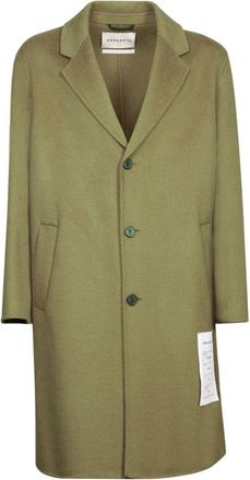 Amaranto Wool Blend Coat With Classic Lapel And Button Closure