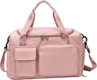Generic Travel Bag Large Capacity Weekender Carry On Duffle Bags with Shoe Compartment Sports Fitness,Compatible For Shoulder(PINK)