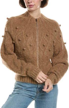 Frame Denim Popcorn Zip Wool-Blend Cardigan
