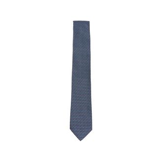 Ferragamo Gancini Jacquard Tie - male - Ferragamo - Ties - Blue - ONE SIZE - Accessories