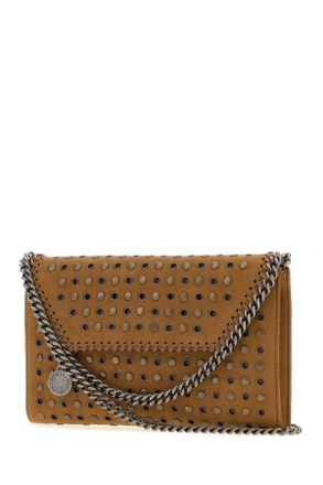 Stella McCartney Womens Falabella Crossbody Bag Brown Fabric