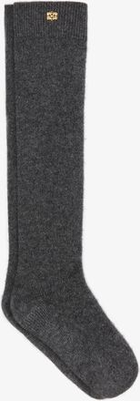 Ganni Mixed Dark Grey Wool Mix Socks