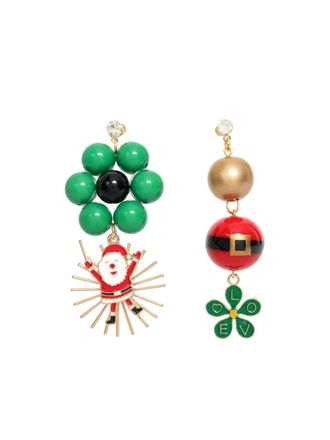 Amir Slama Christmas-motifs asymmetric earrings - Gold