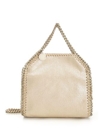 Stella McCartney Falabella Tiny Bag Eco Shiny Dotted Chamois W/Tonal Chain - Airlite Crossbody Bags Oro-Donna