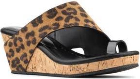 Donald J Pliner Gyer Wedge Sandal in Leopard at Nordstrom Rack, Size 7.5