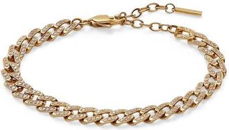 Alex and Ani Crystal Pave Curb Chain Bracelet in Gold at Nordstrom
