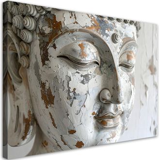 Feeby Impresi&oacute;n De Imagen, Estatua De Buda Blanca Zen Meditaci&oacute;n Spa, 120x80