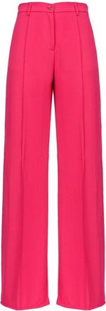 Pinko Wijdvallende Fluid Cr&ecirc;pe Broek - Dames - Wijde Broeken - Roze - S - Broeken