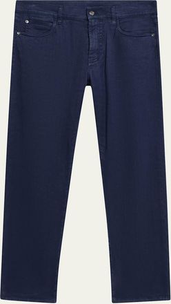 Loro Piana Mens Quarona Linen and Cotton Stretch Five-Pocket Pants