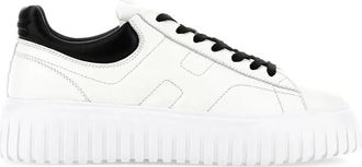 Hogan Witte H-Stripes Sneakers - Heren - Sneakers - Wit - 43 1/2 EU - Leer - Schoenen