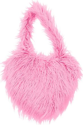 Generic Peach Heart Shaped Shoulder Bag For Women Cute Wool Beach Crossbody Purse With Adjustable Strap (One Size)