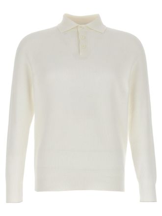 Brunello Cucinelli Ribbed Shirt Polo White
