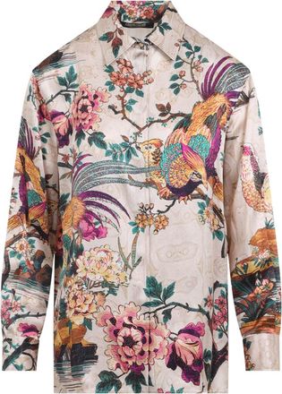 Roberto Cavalli Beige Silk Shirt-Donna
