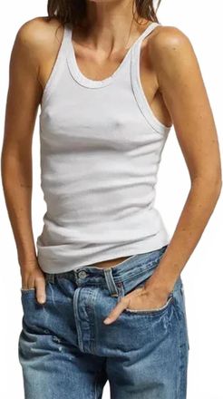 perfectwhitetee Annie Recycled Cotton Ribbed Tank In White