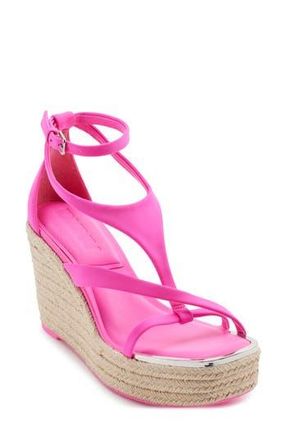 DKNY Maryn Espadrille Platform Wedge Sandal in Shocking Pink at Nordstrom Rack, Size 7.5