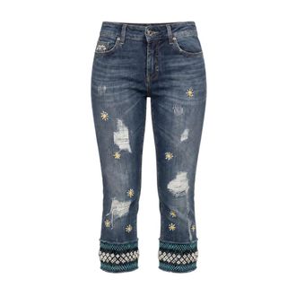 Dolce & Gabbana Slim Fit Cropped Jeans - Dames - Jeans - Blauw - Maat: L Katoen