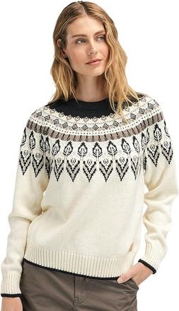Dale of Norway Sula Sweater Womens Short Sleeve Pullover Off-White/Coffee/Sandstone : XL (Womens 16-18), Wool