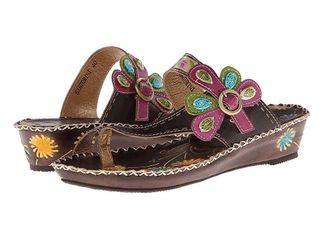 L'Artiste by Spring Step Santorini Womens Sandals Brown Leather : EU 36 (US Womens 5.5-6) M