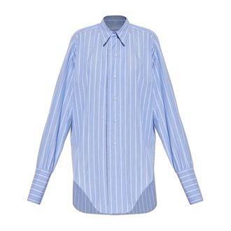 Maison Margiela Dames, Blouses & Shirts, Blauw, Maat: XS Katoen