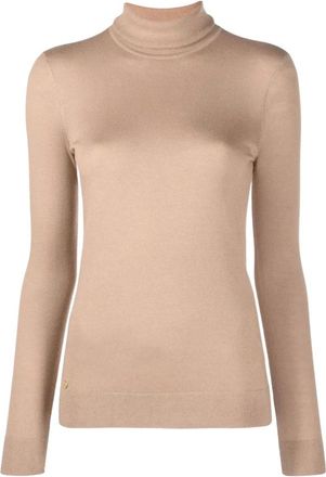 Ralph Lauren Geribbelde coltrui - Dames - Coltruien - Beige - S - Katoen - Truien & Vesten