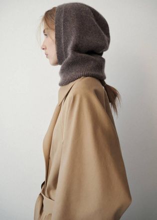 Mango Passamontagna maglia lana cashmere marrone medio - Donna - Taglia unica - MANGO