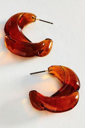 Anthropologie Molded Glass Hoop Earrings